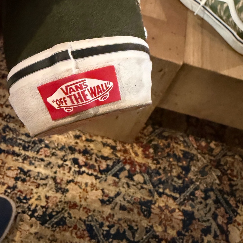 Vans Olive Green and White Athletic Shoes - Picture 2 of 6